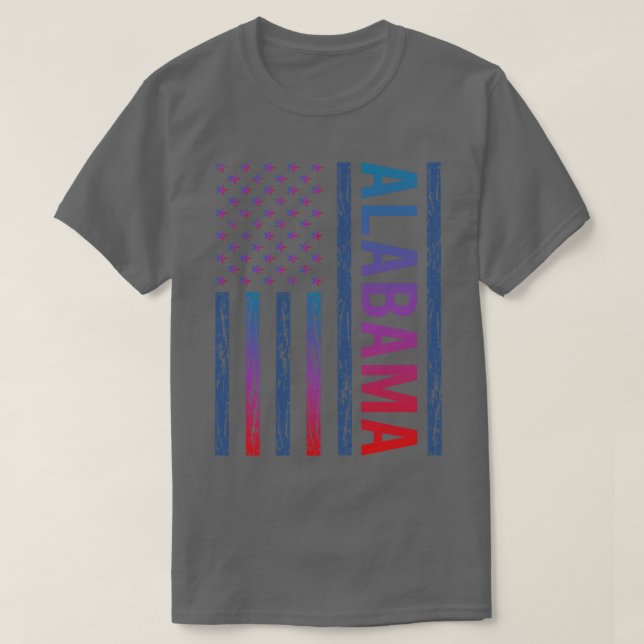 Blaue rote Flagge Alabama TShirt (Design vorne)