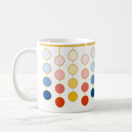 Blaue rote gelbe hängende Kreise Kaffeetasse