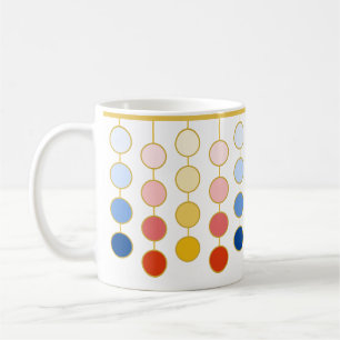 Blaue rote gelbe hängende Kreise Kaffeetasse