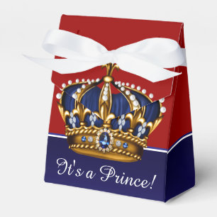 Blaue Rote Goldene Krone Kleiner Prinz Junge Baby Geschenkschachtel