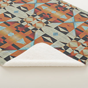 Blaue Rote Orange Taupe Braune Schwarze Stammeskun Sherpadecke