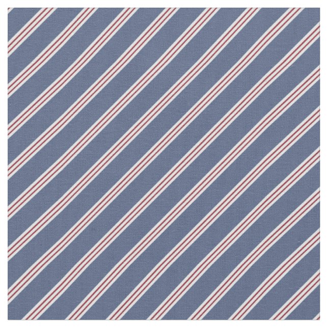 Blaue & Rote Streifen Stoff (Nahaufnahme)