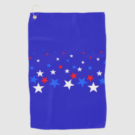 Blaue, rote und weiße Sternmuster Golfhandtuch