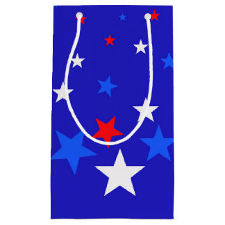 Blaue, rote und weiße Sternmuster Kleine Geschenktüte