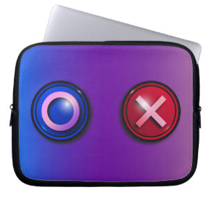 Blaue rote Wahlknöpfe Farbverlauf Laptop-Hülle Laptopschutzhülle