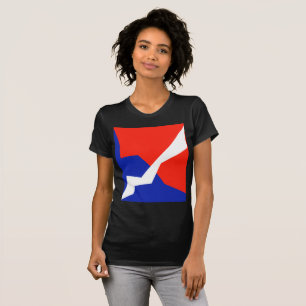 Blaue rote weiße Flaggenfarben T-Shirt