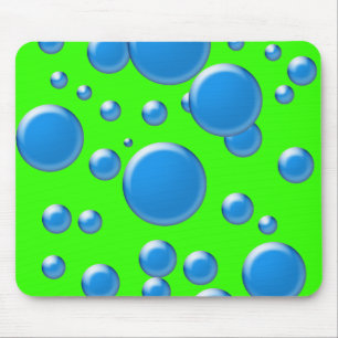 Blaue Runden auf Grün Mousepad