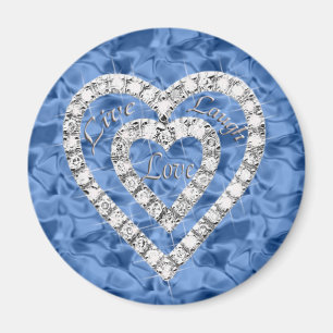 Blaue Runden-Livelachen-Liebe-Diamant-Herz-Magnet Magnet