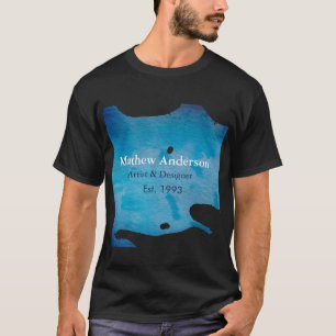 Blaue, rustikale Jeans Textur geben Namen T-Shirt
