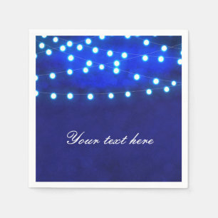 Blaue Rustikale Nacht-Lichterkette Hochzeit Servie Serviette