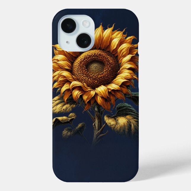 Blaue Rustikale Sonnenblume  Case-Mate iPhone Hülle (Rückseite)