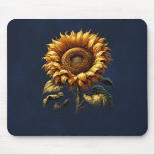 Blaue Rustikale Sonnenblume  Mousepad
