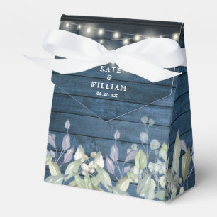 Blaue Rustikale Streichellichtblende in Grünblätte Geschenkschachtel