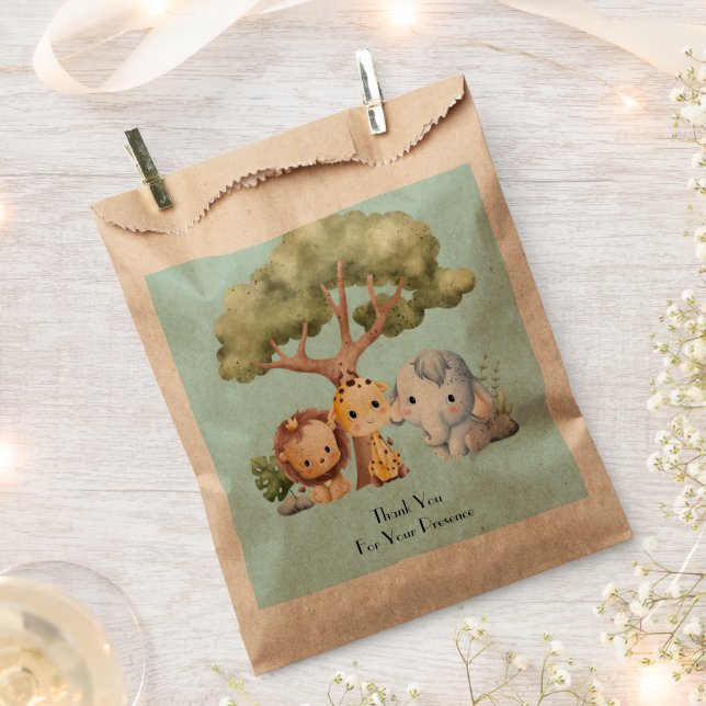 BLAUE SAFARI-BABYPARTY GESCHENKTÜTCHEN (Ausgeschnitten)