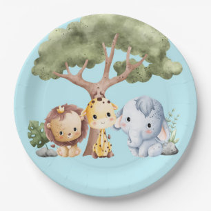 BLAUE SAFARI-BABYPARTY PAPPTELLER