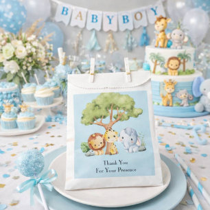BLAUE SAFARI-BABYSHOWER GESCHENKTÜTCHEN