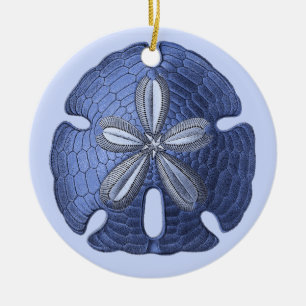 Blaue Sand-Dollar-Verzierung Keramik Ornament