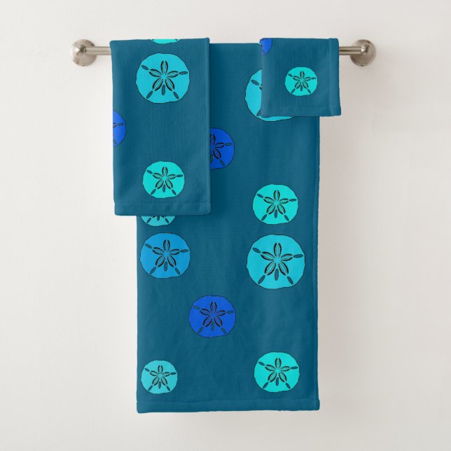 Blaue SandDollar Badhandtuch Set (Insitu)
