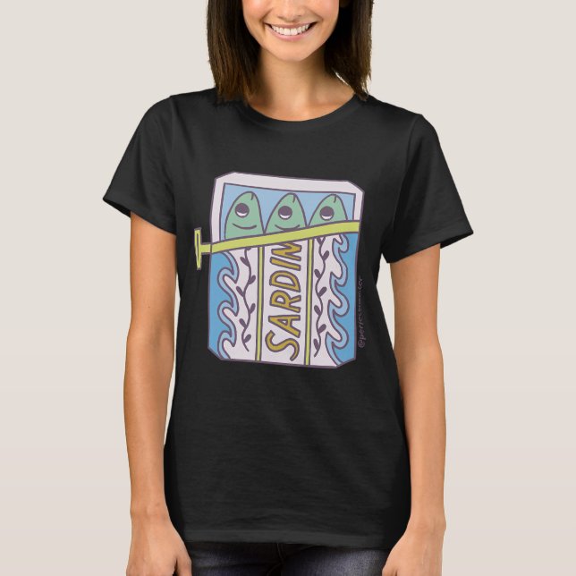 Blaue Sardinen T-Shirt (Vorderseite)