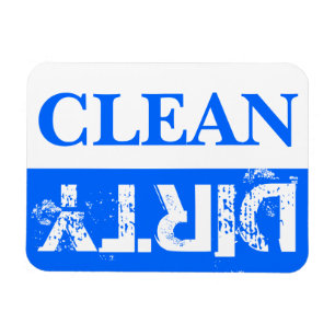 Blaue saubere und schmutzige Spülmaschine Magnet