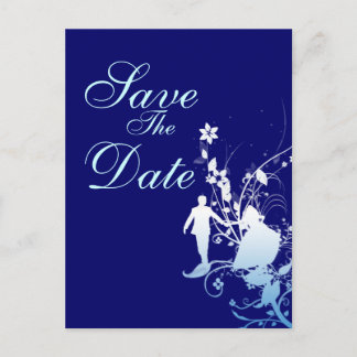 Blaue Save the Date Hochzeitserklärung Ankündigungspostkarte