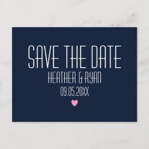 Blaue Save the Date Postkarte