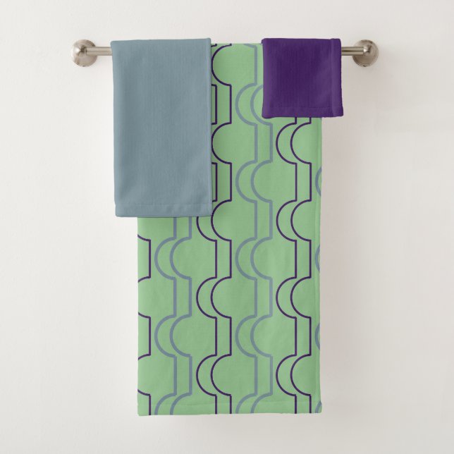 Blaue Scallops Badetuch Set (Insitu)