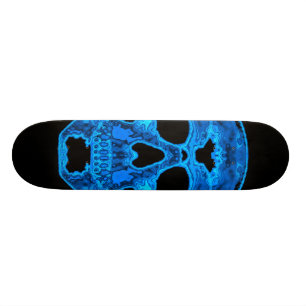 Blaue Schädel-Horror-Maske Skateboard