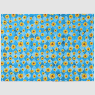 Blaue Schädel und Sonnenblumen - Design 8 Seidenpapier