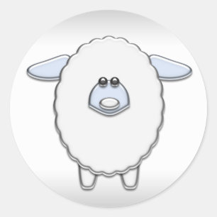 Blaue Schaf Baby Shower Aufkleber