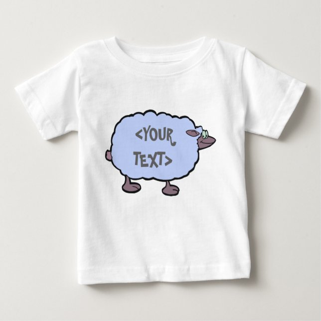 Blaue Schafe,<YOUR TEXT> Baby T-shirt (Vorderseite)