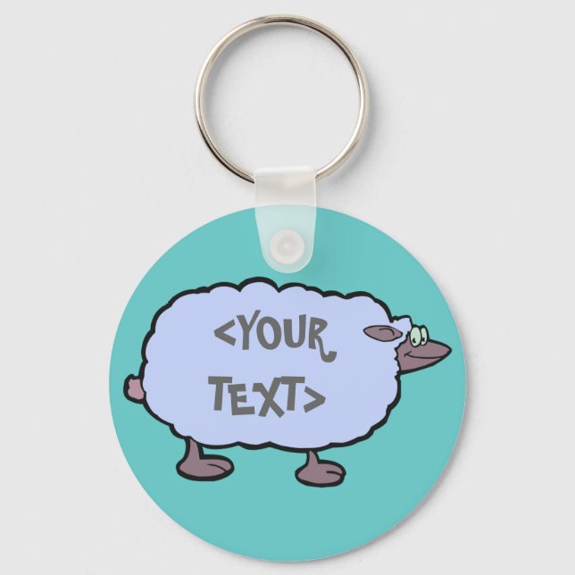 Blaue Schafe,<YOUR TEXT> Schlüsselanhänger (Vorderseite)