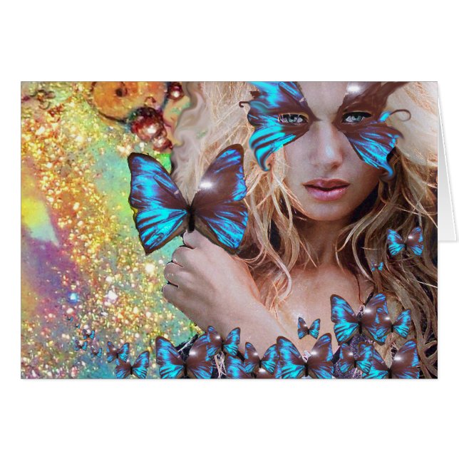 BLAUE SCHALTFLÄCHE IN AQUAMARINEN GRÜNEN GOLD-GLIT (Vorderseite (Horizontal))