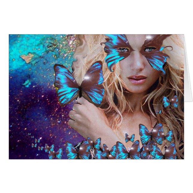 BLAUE SCHALTFLÄCHE IN AQUAMARINEN GRÜNEN GOLD-GLIT (Vorderseite (Horizontal))