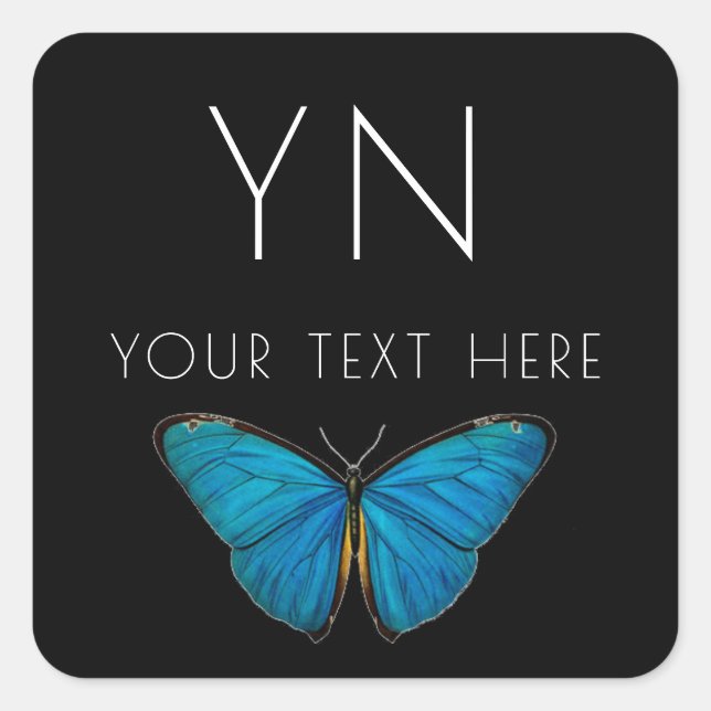 BLAUE SCHALTFLY INDIVIDUELLE NAME STICKER (Vorderseite)