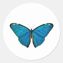 BLAUE SCHALTFLY RUNDE CUSTOM STICKER