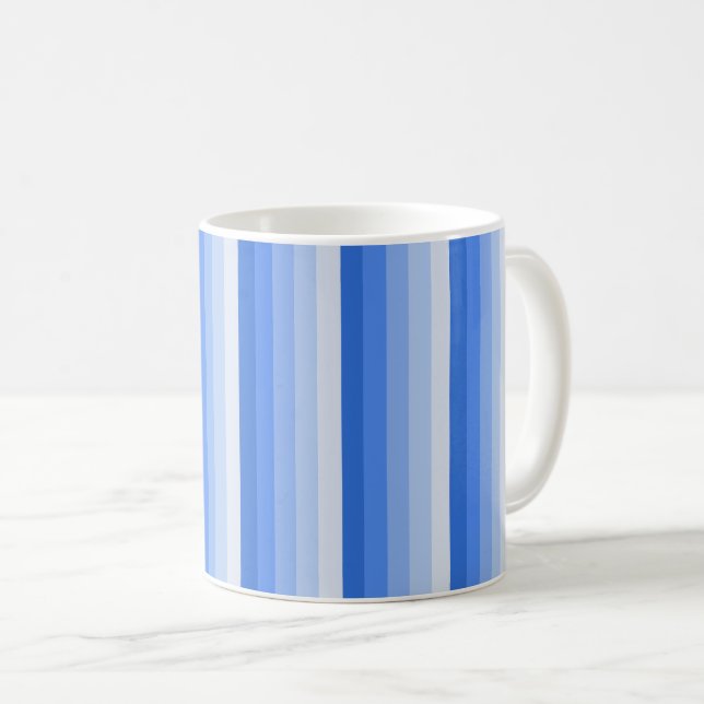 Blaue Schattenstreifen Kaffeetasse (VorderseiteRechts)