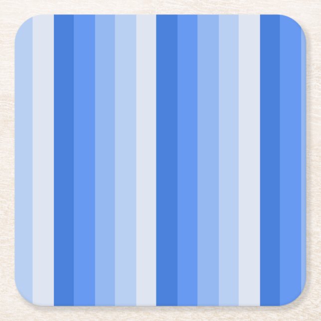 Blaue Schattenstreifen Rechteckiger Pappuntersetzer (Vorderseite)