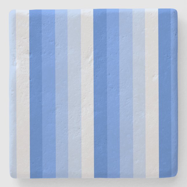 Blaue Schattenstreifen Steinuntersetzer (Vorderseite)