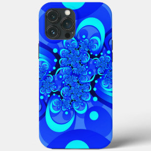 Blaue Schattierungen Moderne Abstrakte Fraktal-Kun Case-Mate iPhone Hülle
