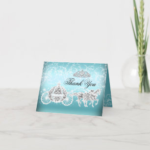 Blaue Schein-Prinzessin Theme Thank You Card Dankeskarte