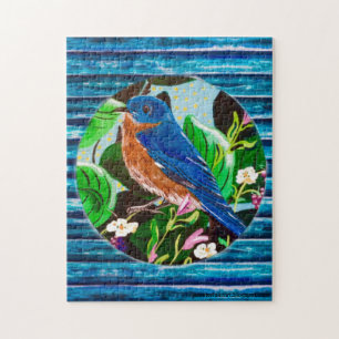 Blaue Scheune der Blaumeise Puzzle