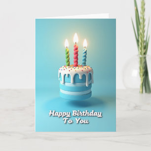 Blaue Schicht-Torte-Birthday-Karte Karte
