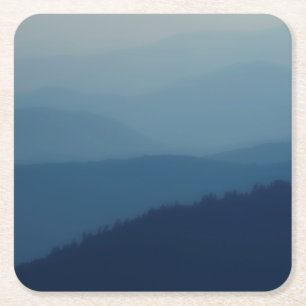 Blaue Schichten Rechteckiger Pappuntersetzer