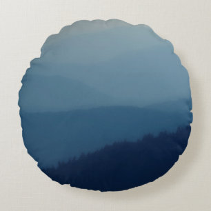 Blaue Schichten Rundes Kissen
