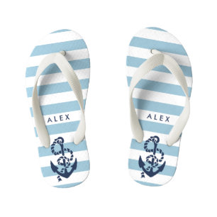 Blaue Schiffsanker-Jungen Flip Flops