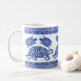Blaue Schildkröte Tortoise Niedlich Whimsisches Ti Kaffeetasse