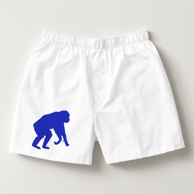 Blaue Schimpanse-Boxer Herren-Boxershorts (Vorderseite)