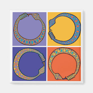 Blaue Schlange Ourboros Magnet