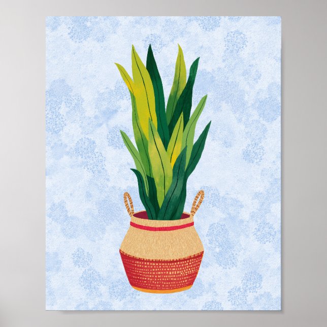 Blaue Schlange Pflanze gestrichen Poster (Vorne)